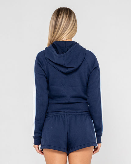Rusty - Retro Lines Zip Through Hooded Fleece