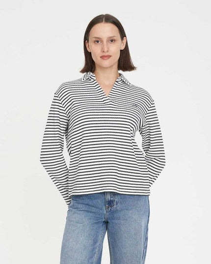 Huffer - Alfie Stripe Long Sleeve Polo