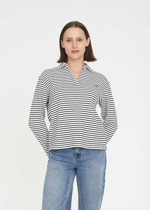 Huffer - Alfie Stripe Long Sleeve Polo