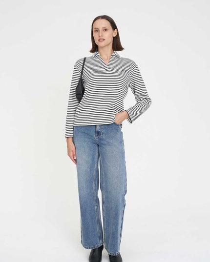 Huffer - Alfie Stripe Long Sleeve Polo