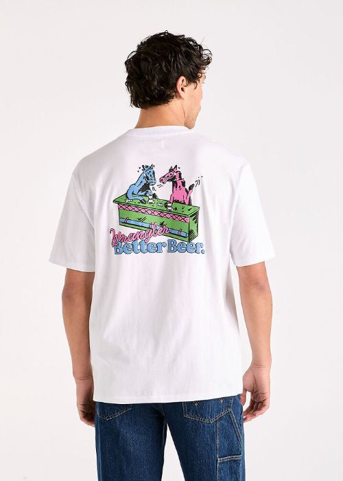 Wrangler - Better Beer Crazy Eights Slacker Tee (White)