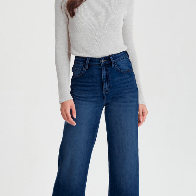 Junkfood - Wendy Wide Leg Jean (Dark Blue)