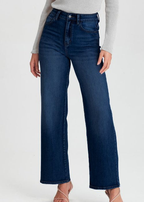 Junkfood - Wendy Wide Short Stuff Jean (Dark Blue)