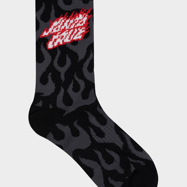 Santa Cruz - Flaming Stack Crew Sock 2Pk (Yellow/Black)