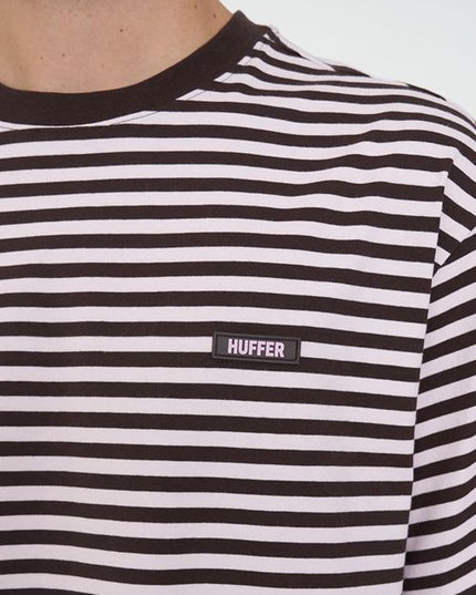 Huffer - Mens Stripe Sup Tee (Petal/Cocoa)