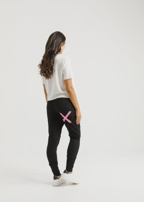 Home Lee - Apartment Pants (Black with Cany Pink)