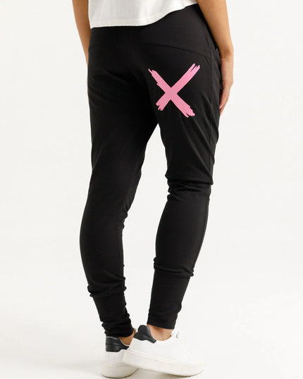 Home Lee - Apartment Pants (Black with Cany Pink)