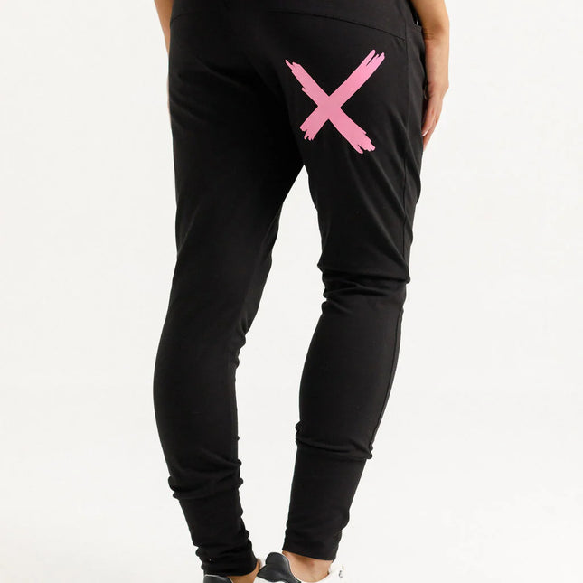 Home Lee - Apartment Pants (Black with Cany Pink)