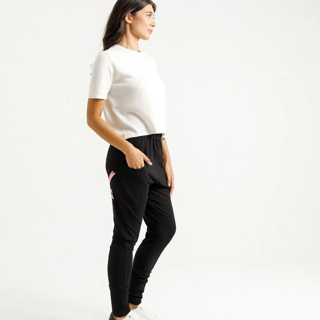 Home Lee - Apartment Pants (Black with Cany Pink)