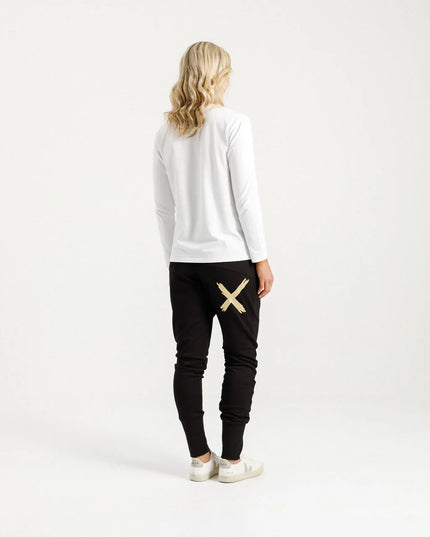 Home Lee - Alpine Apartment Pants (Black with Gold X)