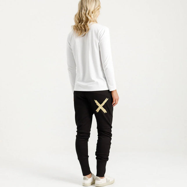 Home Lee - Alpine Apartment Pants (Black with Gold X)