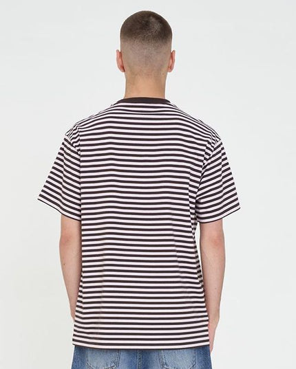 Huffer - Mens Stripe Sup Tee (Petal/Cocoa)