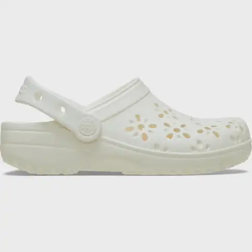 Crocs - Classic Floral Cut Out Clog (Chalk)