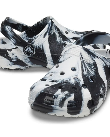 Crocs - Classic Marbled Clog Kids (Marbled Black White)
