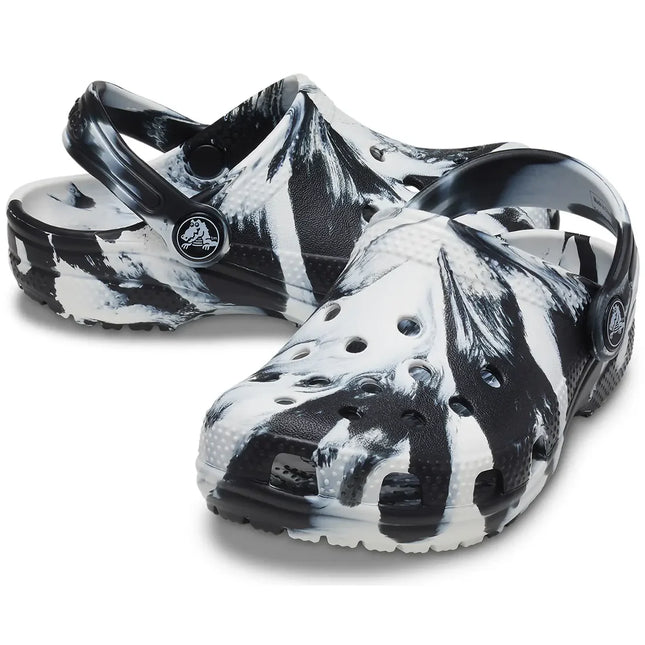 Crocs - Classic Marbled Clog Kids (Marbled Black White)