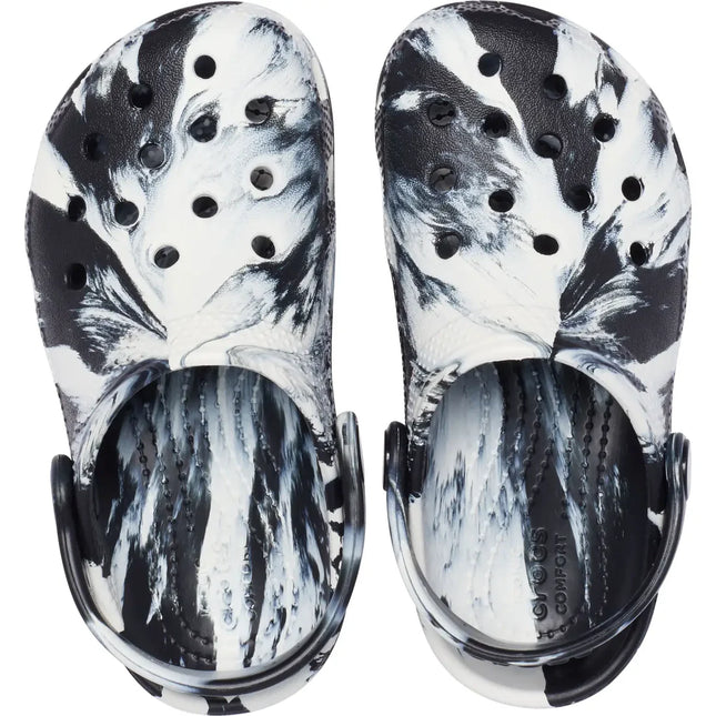 Crocs - Classic Marbled Clog Toddler (Black/White Marbled)