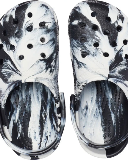 Crocs - Classic Marbled Clog Kids (Marbled Black White)