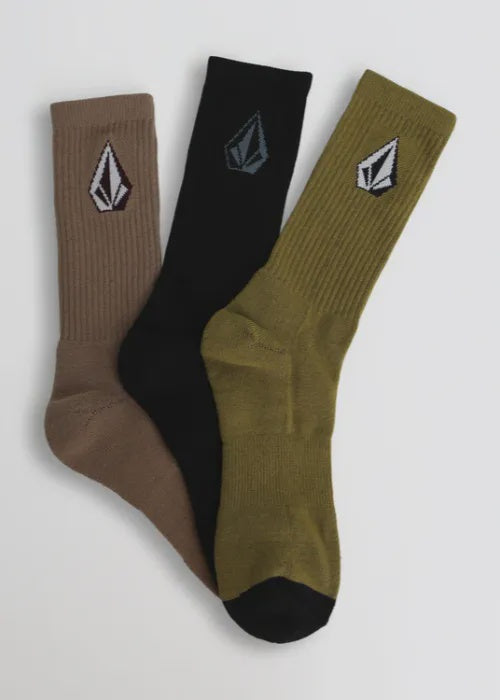 Volcom - Full Stone Mix Sock 3pk (Lentil Green)