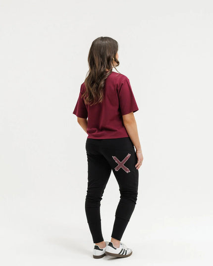 Home Lee - Apartment Pants (Black with Merlot/Blush X)