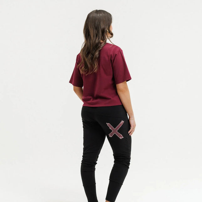 Home Lee - Apartment Pants (Black with Merlot/Blush X)