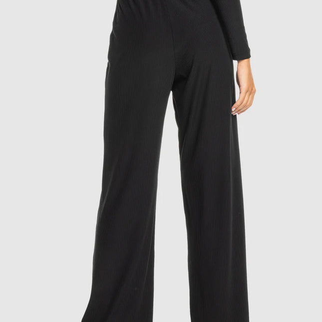 Roxy - Rise & Vibe Rib Wide Leg Pants