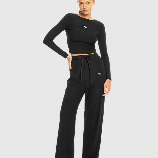 Roxy - Rise & Vibe Rib Wide Leg Pants