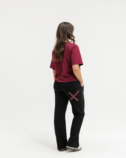 Homelee - Avenue Pant (Black with Merlot X)