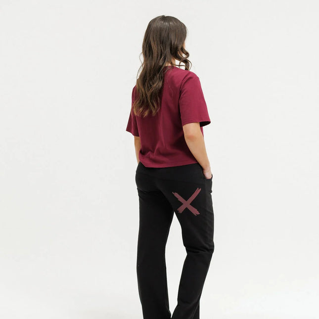 Homelee - Avenue Pant (Black with Merlot X)