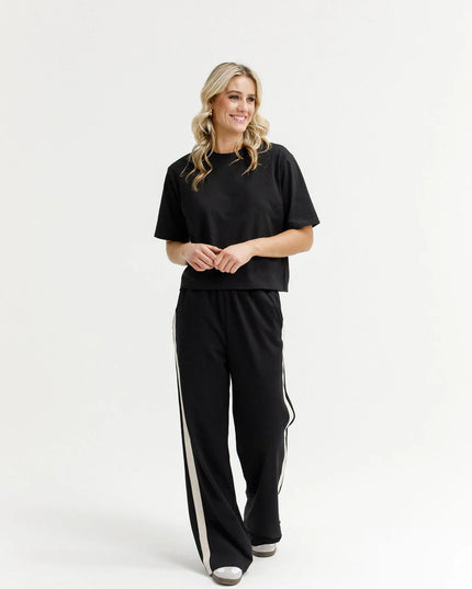 Home Lee - Palazzo Pants (Black and Sand)
