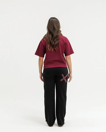 Homelee - Avenue Pant (Black with Merlot X)