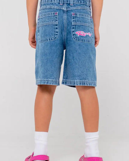 Rusty - Flip Girl Low Rise Wide Leg Denim Jort ( Sea Blue/Fuchsia)