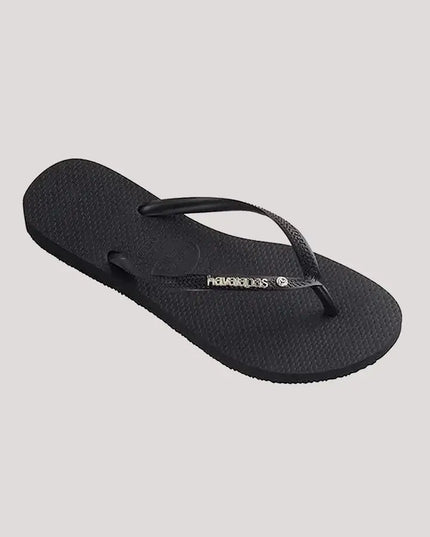 Havaianas - Slim Metal Logo Crystal Jandal (Black)