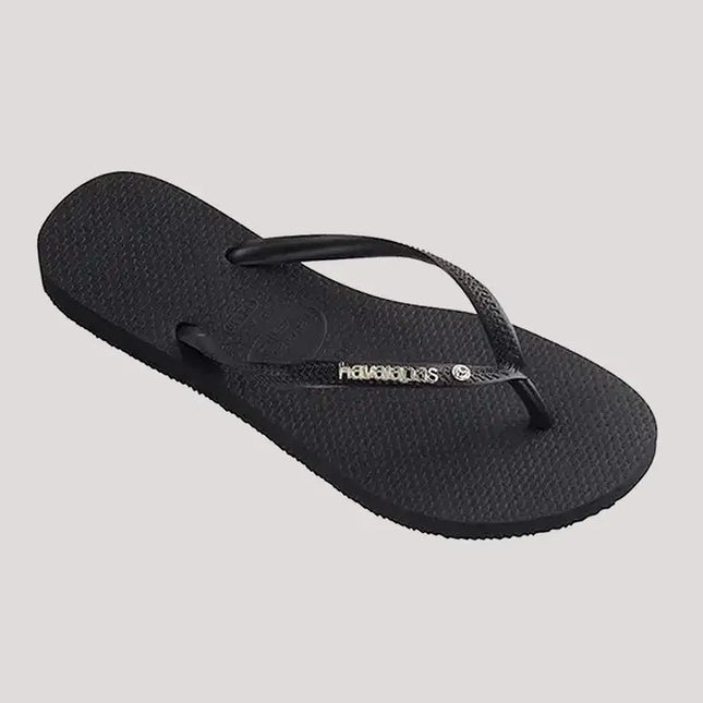 Havaianas - Slim Metal Logo Crystal Jandal (Black)