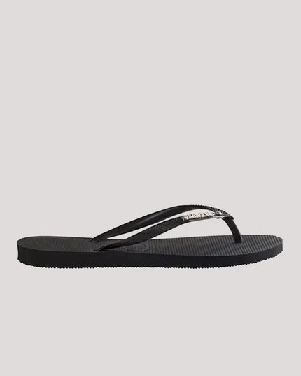 Havaianas - Slim Metal Logo Crystal Jandal (Black)