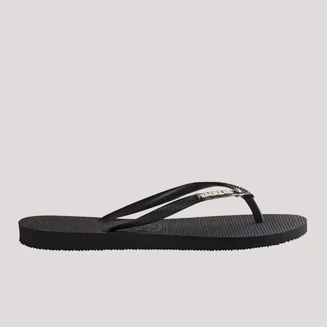 Havaianas - Slim Metal Logo Crystal Jandal (Black)