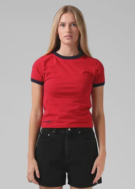 RPM - Stripe Ringer Tee (Red)