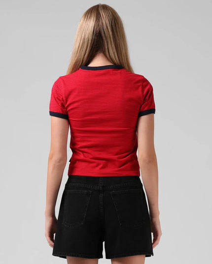 RPM - Stripe Ringer Tee (Red)