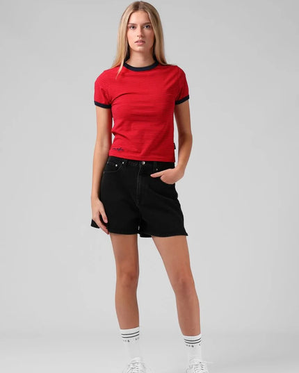 RPM - Stripe Ringer Tee (Red)