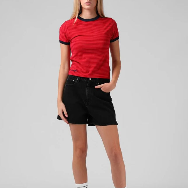 RPM - Stripe Ringer Tee (Red)