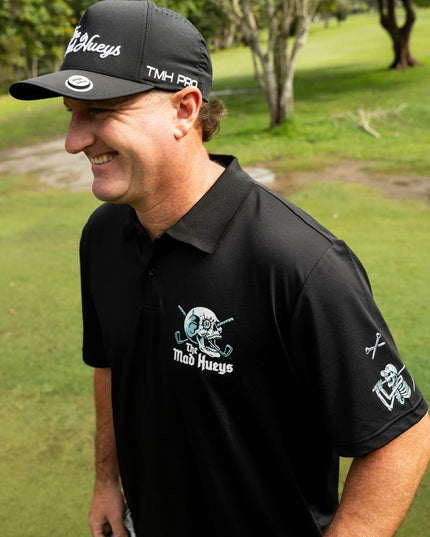 The Mad Hueys - Hittin Fk All Short Sleeve Golf Polo