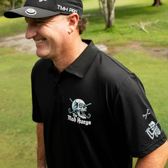 The Mad Hueys - Hittin Fk All Short Sleeve Golf Polo