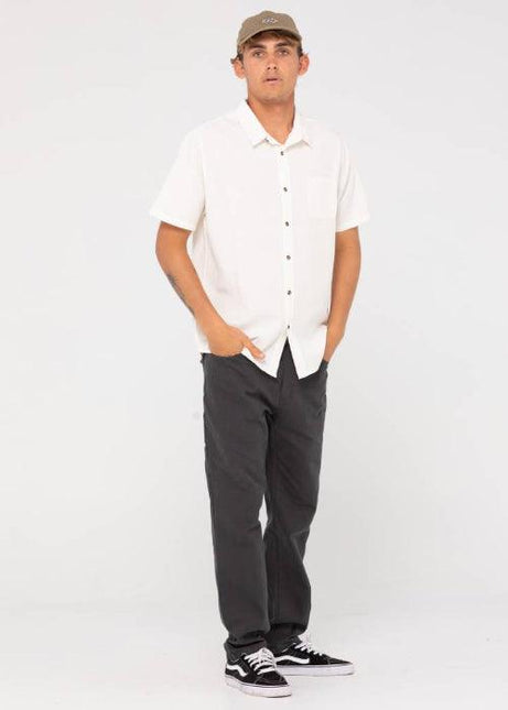 Rusty - Overtone Short Sleeve Linen Shirt (Mens) - Westside Surf + Street