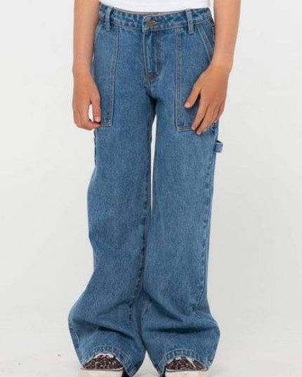 Rusty - Billie Low Denim Carpenter Pant (Girls) - Westside Surf + Street