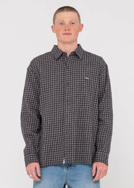 Rusty - Datsun Check Long Sleeve Shirt (Coal)