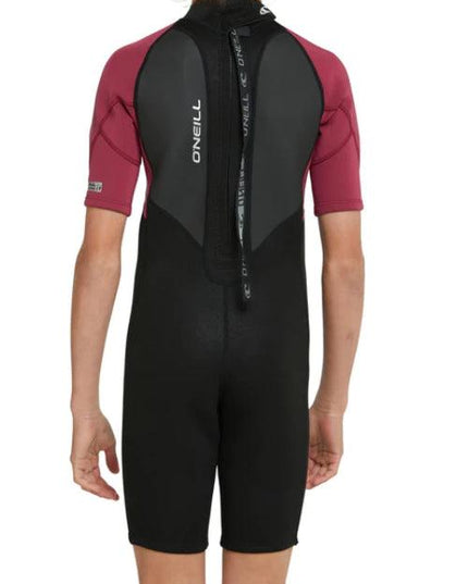 O'Neill - Boys Reactor 2 Back Zip Short Sleeve Spring 2mm - Westside Surf + Street